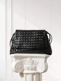 Luxury Handwoven Lambskin Crossbody Bag, Soft Leather Hobo Bag, Designer Craftsmanship Woven Flap Tote for Women