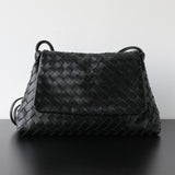 Luxury Handwoven Lambskin Crossbody Bag, Soft Leather Hobo Bag, Designer Craftsmanship Woven Flap Tote for Women
