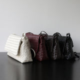 Luxury Handwoven Lambskin Crossbody Bag, Soft Leather Hobo Bag, Designer Craftsmanship Woven Flap Tote for Women