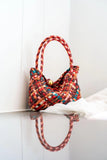 Luxury Handwoven Lambskin Leather Shoulder Bucket Bag with Sculptural Gold Sphere Closure and Double Handle Design – Spacious & Versatile Carryall