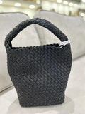 Luxury Handwoven Lambskin Leather Shoulder Bucket Bag | Double-Knotted Handcrafted Crossbody Bag