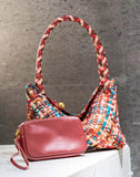Luxury Handwoven Lambskin Leather Shoulder Bucket Bag with Sculptural Gold Sphere Closure and Double Handle Design – Spacious & Versatile Carryall
