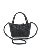 Luxury Handwoven Lambskin Leather Shoulder Bucket Bag with Sculptural Gold Sphere Closure and Double Handle Design – Spacious & Versatile Carryall