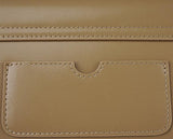 Luxury Leather Crossbody Box Bag with Elegant Circular Emblem, Fashion Leather Shoulder Bag