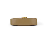 Luxury Leather Crossbody Box Bag with Elegant Circular Emblem, Fashion Leather Shoulder Bag