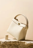 Luxury Pebble Leather Handbags | Genuine Cowhide Small Shoulder Bucket Bag | Crossbody & Top Handle Purse for Women