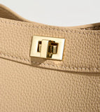 Luxury Pebble Leather Handbags | Genuine Cowhide Small Shoulder Bucket Bag | Crossbody & Top Handle Purse for Women