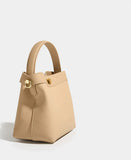 Luxury Pebble Leather Handbags | Genuine Cowhide Small Shoulder Bucket Bag | Crossbody & Top Handle Purse for Women