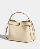 Luxury Pebble Leather Handbags | Genuine Cowhide Small Shoulder Bucket Bag | Crossbody & Top Handle Purse for Women