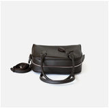 Luxury Pebbled Cowhide Leather Bowling Bag with Lock | Women’s Commuter Tote, Shoulder & Crossbody Handbag
