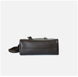 Luxury Pebbled Cowhide Leather Bowling Bag with Lock | Women’s Commuter Tote, Shoulder & Crossbody Handbag