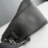 Luxury Pebbled Cowhide Leather Bucket Bag, Designer Crossbody with Twist Lock