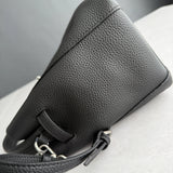 Luxury Pebbled Cowhide Leather Bucket Bag, Designer Crossbody with Twist Lock