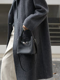 Luxury Pebbled Cowhide Leather Bucket Bag, Designer Crossbody with Twist Lock