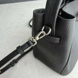 Luxury Pebbled Cowhide Leather Bucket Bag, Designer Crossbody with Twist Lock