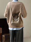 Luxury Pebbled Cowhide Leather Bucket Bag, Designer Crossbody with Twist Lock