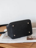 Luxury Pebbled Cowhide Leather Bucket Bag, Designer Crossbody with Twist Lock