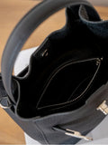 Luxury Pebbled Cowhide Leather Bucket Bag, Designer Crossbody with Twist Lock