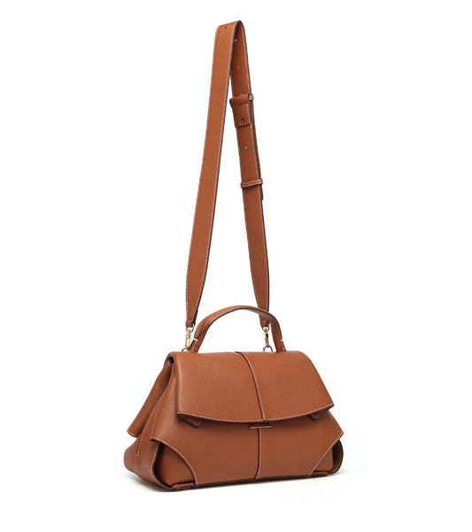 Luxury High Quality Pebbled Cowhide Leather Crossbody Bag, Minimalist Crossbody for Women, Lightweight Shoulder Satchel