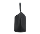 Luxury Pebbled Grain Leather Bucket Bag, Large Minimalist Cowhide Leather Tote Bag