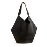 Luxury Pebbled Grain Leather Bucket Bag, Large Minimalist Cowhide Leather Tote Bag