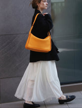 Luxury Togo Calfskin Leather Pillow Bag | Minimalist Slouchy Crossbody & Shoulder Bag | 2026 Designer Collection