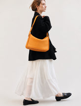 Luxury Togo Calfskin Leather Pillow Bag | Minimalist Slouchy Crossbody & Shoulder Bag | 2026 Designer Collection