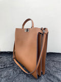 Luxury Togo Leather Structured Brief Tote, Unisex Shoulder Bag & Handbag, Laptop Bag