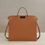 Luxury Togo Leather Structured Brief Tote, Unisex Shoulder Bag & Handbag, Laptop Bag