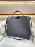 Luxury Togo Leather Structured Brief Tote, Unisex Shoulder Bag & Handbag, Laptop Bag