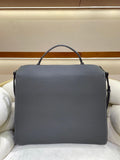 Luxury Togo Leather Structured Brief Tote, Unisex Shoulder Bag & Handbag, Laptop Bag