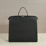 Luxury Togo Leather Structured Brief Tote, Unisex Shoulder Bag & Handbag, Laptop Bag