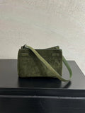 Luxury Vintage Brown Suede Bag, Handmade Lambskin Suede Shoulder & Crossbody Small Square Bag
