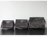 Luxury Vintage Brown Suede Bag, Handmade Lambskin Suede Shoulder & Crossbody Small Square Bag