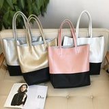 Custom Handcrafted Soft Grain Cowhide Leather Tote | Large Two-Tone Shoulder Bag for Laptop & Travel