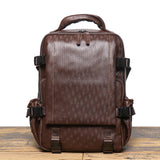 Genuine Full Grain Cowhide Leather Backpack for Men — Handmade Large Travel & Laptop Rucksack | 2 Sizes, 4 Colours | Tactical Buckle Design