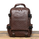 Genuine Full Grain Cowhide Leather Backpack for Men — Handmade Large Travel & Laptop Rucksack | 2 Sizes, 4 Colours | Tactical Buckle Design