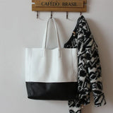 Custom Handcrafted Soft Grain Cowhide Leather Tote | Large Two-Tone Shoulder Bag for Laptop & Travel