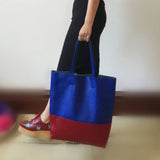 Custom Handcrafted Soft Grain Cowhide Leather Tote | Large Two-Tone Shoulder Bag for Laptop & Travel