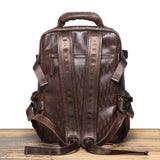 Genuine Full Grain Cowhide Leather Backpack for Men — Handmade Large Travel & Laptop Rucksack | 2 Sizes, 4 Colours | Tactical Buckle Design
