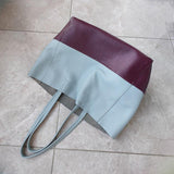 Custom Handcrafted Soft Grain Cowhide Leather Tote | Large Two-Tone Shoulder Bag for Laptop & Travel