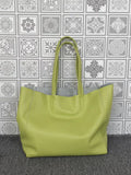 Large Soft Cowhide Leather Tote | Minimalist Oversized Shopper with Removable Inner Pouch
