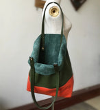 Custom Handcrafted Soft Grain Cowhide Leather Tote | Large Two-Tone Shoulder Bag for Laptop & Travel