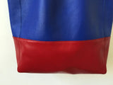 Custom Handcrafted Soft Grain Cowhide Leather Tote | Large Two-Tone Shoulder Bag for Laptop & Travel