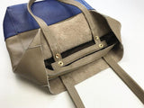 Custom Handcrafted Soft Grain Cowhide Leather Tote | Large Two-Tone Shoulder Bag for Laptop & Travel