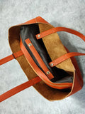 Large Soft Cowhide Leather Tote | Minimalist Oversized Shopper with Removable Inner Pouch
