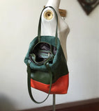 Custom Handcrafted Soft Grain Cowhide Leather Tote | Large Two-Tone Shoulder Bag for Laptop & Travel