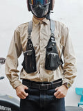 Genuine Crazy Horse Leather Chest Rig Harness Bag for Men — Handcrafted Dual Shoulder Holster Vest with Multi-Pocket | Retro Motorcycle & Daily Carry