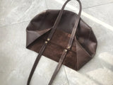Large Soft Cowhide Leather Tote | Minimalist Oversized Shopper with Removable Inner Pouch