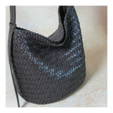 Handwoven Full Grain Leather Bucket Bag | Stylish Shoulder Bag for Women | Leather Beach Bag